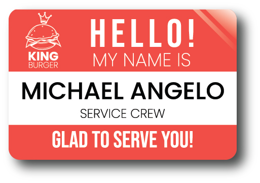 FULL COLOR XL PLASTIC MAGNETIC NAME BADGE - 2" X 3"