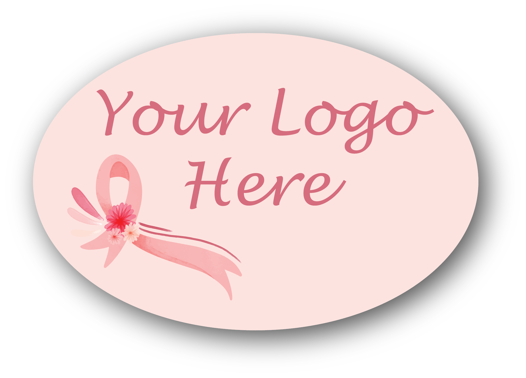 4" x 6" Oval Breast Cancer awareness Magnet, .30 Mil