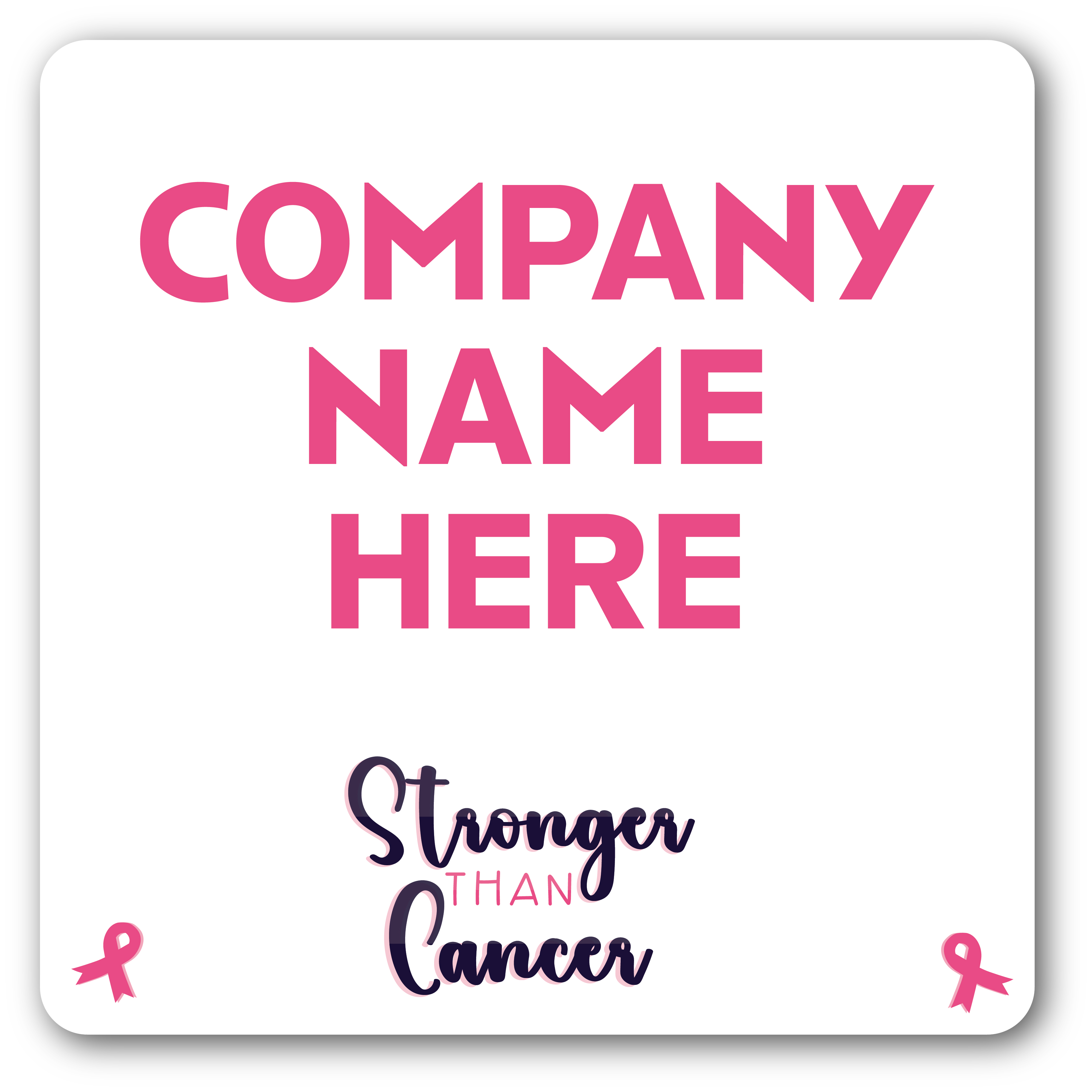 5"x5" Square Breast Cancer Awareness Magnet, .30 Mil - STRONGER