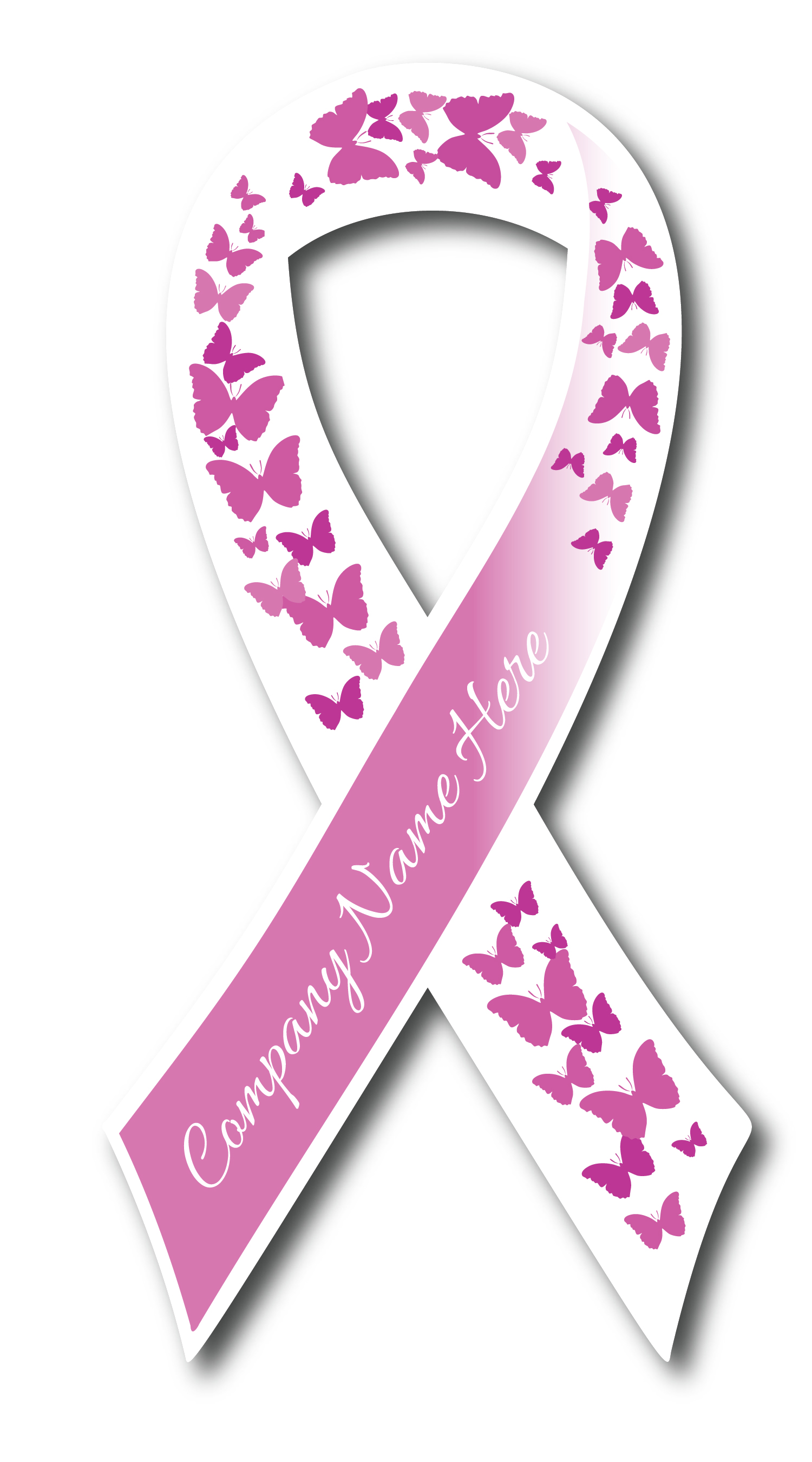 4" x 8" Breast Cancer Awareness Ribbon  Car Magnet, .30 Mil